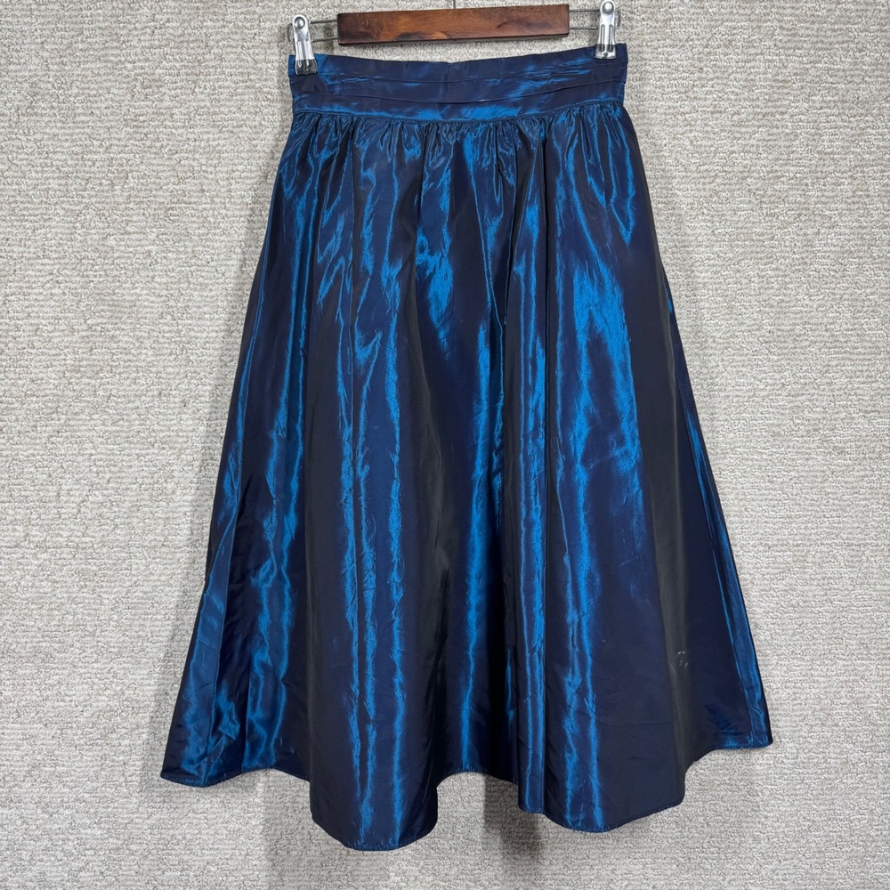 Gunne Sax by Jessica McClintock Blue Midi Skirt Women's 9 Vintage Party Cocktail